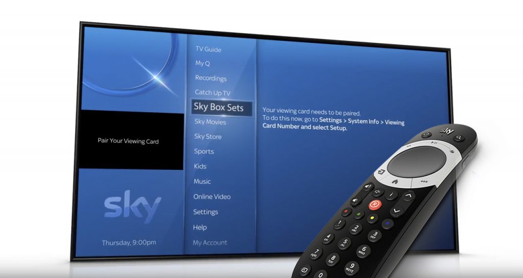sky q viewing card