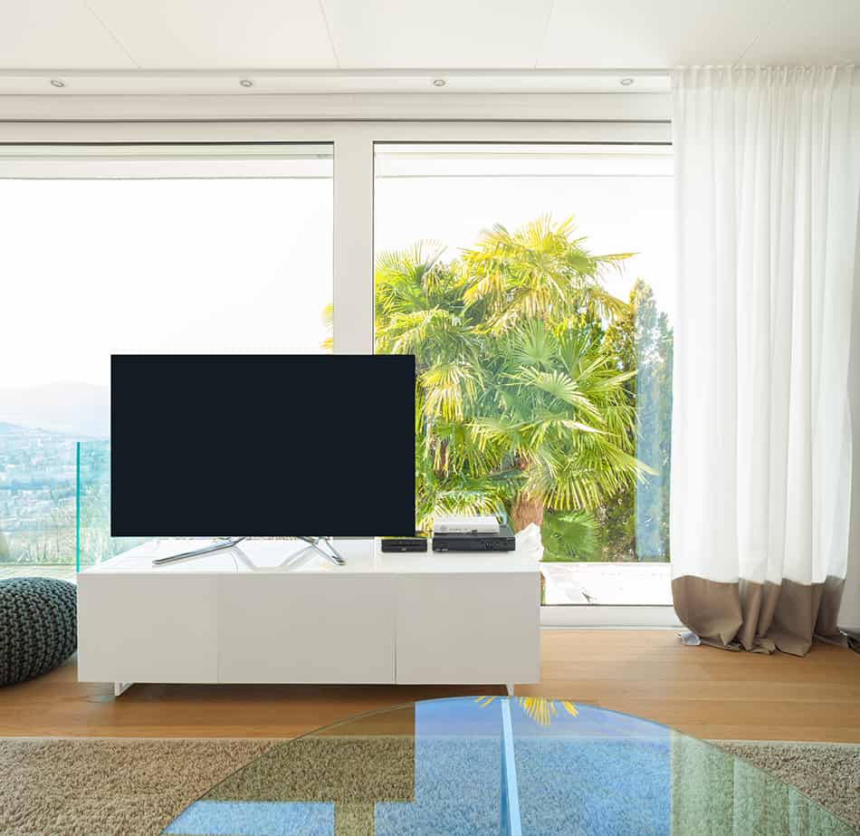 TV in front of a window look good