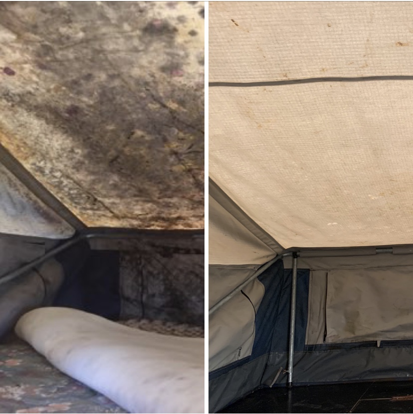 How do you get mold out of a canvas tent?