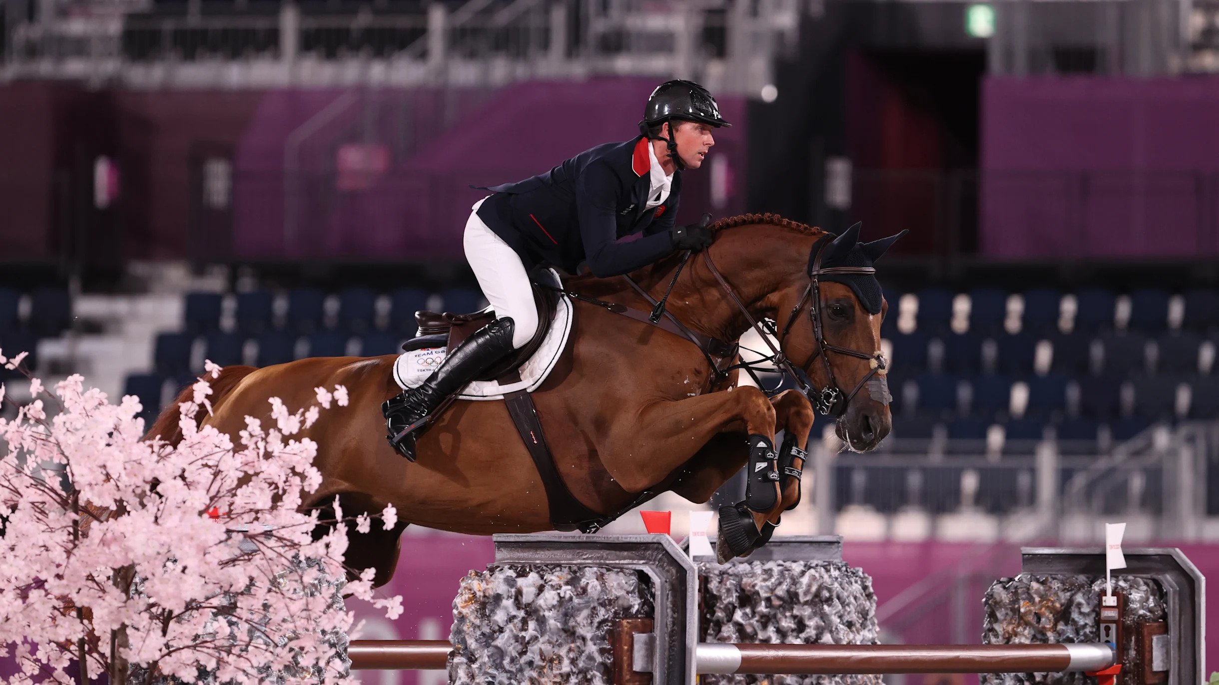 Olympic horses jump