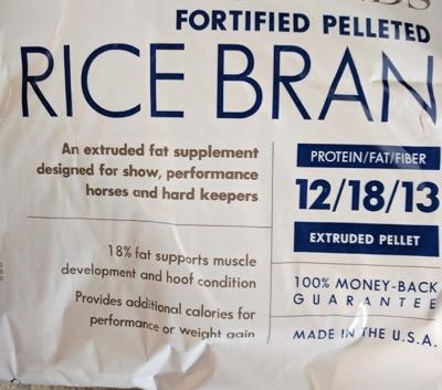 rice bran for horses to gain weight