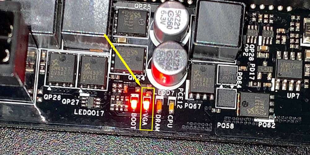 VGA light mean on ASUS motherboard