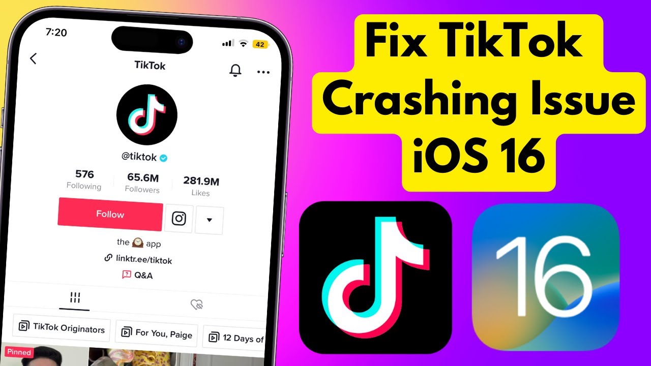 tiktok crashing ios 16
