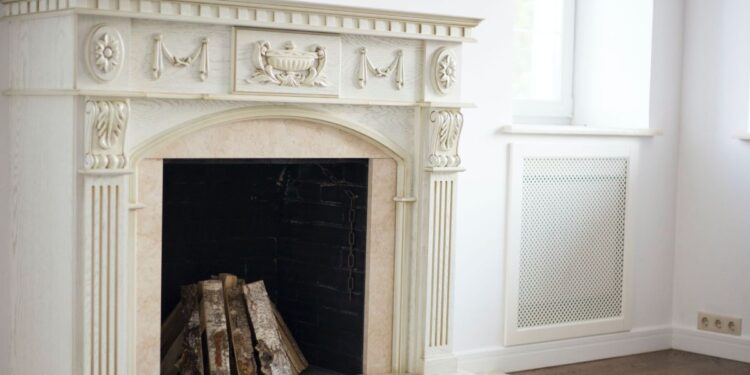 White fireplace