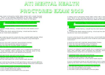 ati mental health proctored exam 2019
