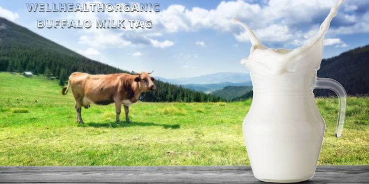 wellhealthorganic buffalo milk tag