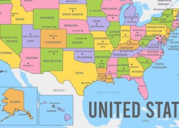 large map united states