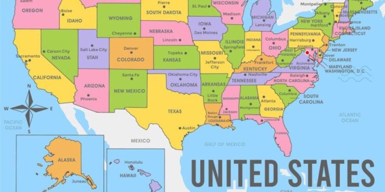 large map united states