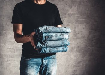 stacked jeans men