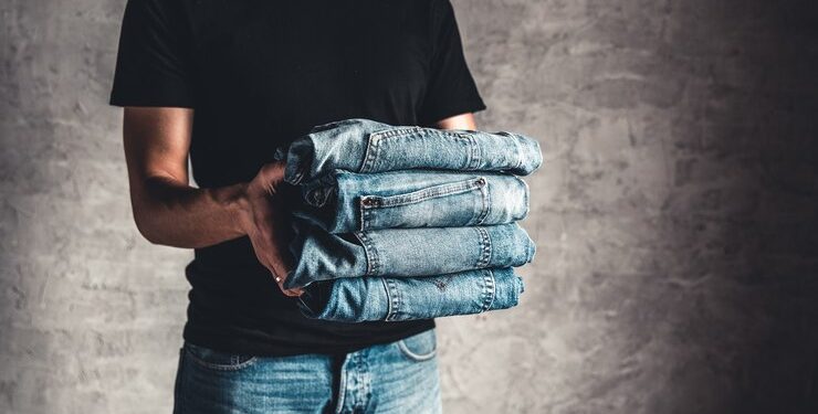 stacked jeans men
