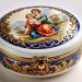 Round tiffany porcelain hinged lidded trinket box france limoges